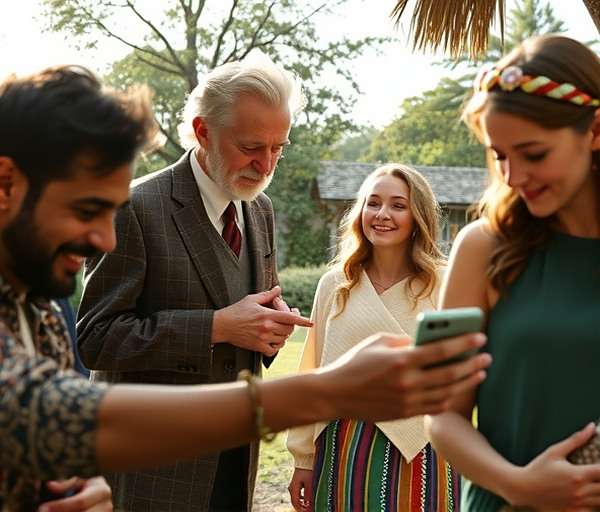 Sacred Pursuit intergenerational event where grandparents teach grandchildren mythological stories inspired by the game