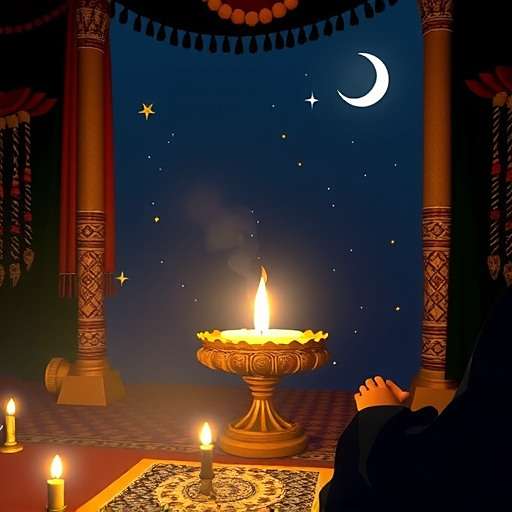 Sacred Pursuit Shivratri celebration showing players meditating before a lingam and solving night-time puzzles related to Shiva