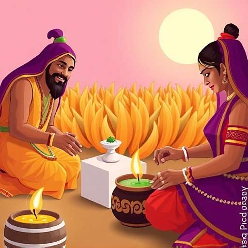 Sacred Pursuit Pongal celebration showing players preparing the harvest festival and solving puzzles related to sun god Surya